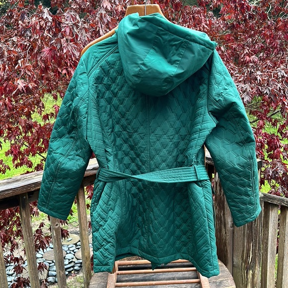 🆕Dennis by Dennis Basso quilted raincoat detach hood Emerald City XL NWOT - Picture 6 of 9